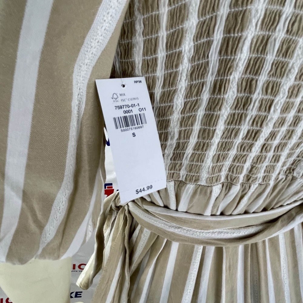 Waist defined stripe tie belt midi wrap dress by Old Navy. - Picture 11 of 12